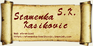 Stamenka Kašiković vizit kartica